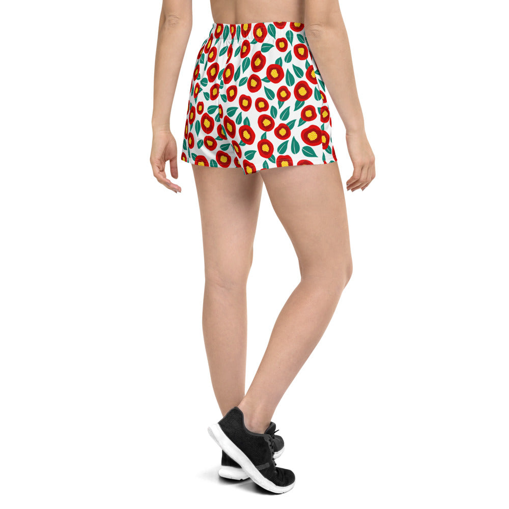 Summer poppies - Women's Athletic Short Shorts - Shorts- Print N Stuff - [designed in Turku FInland]