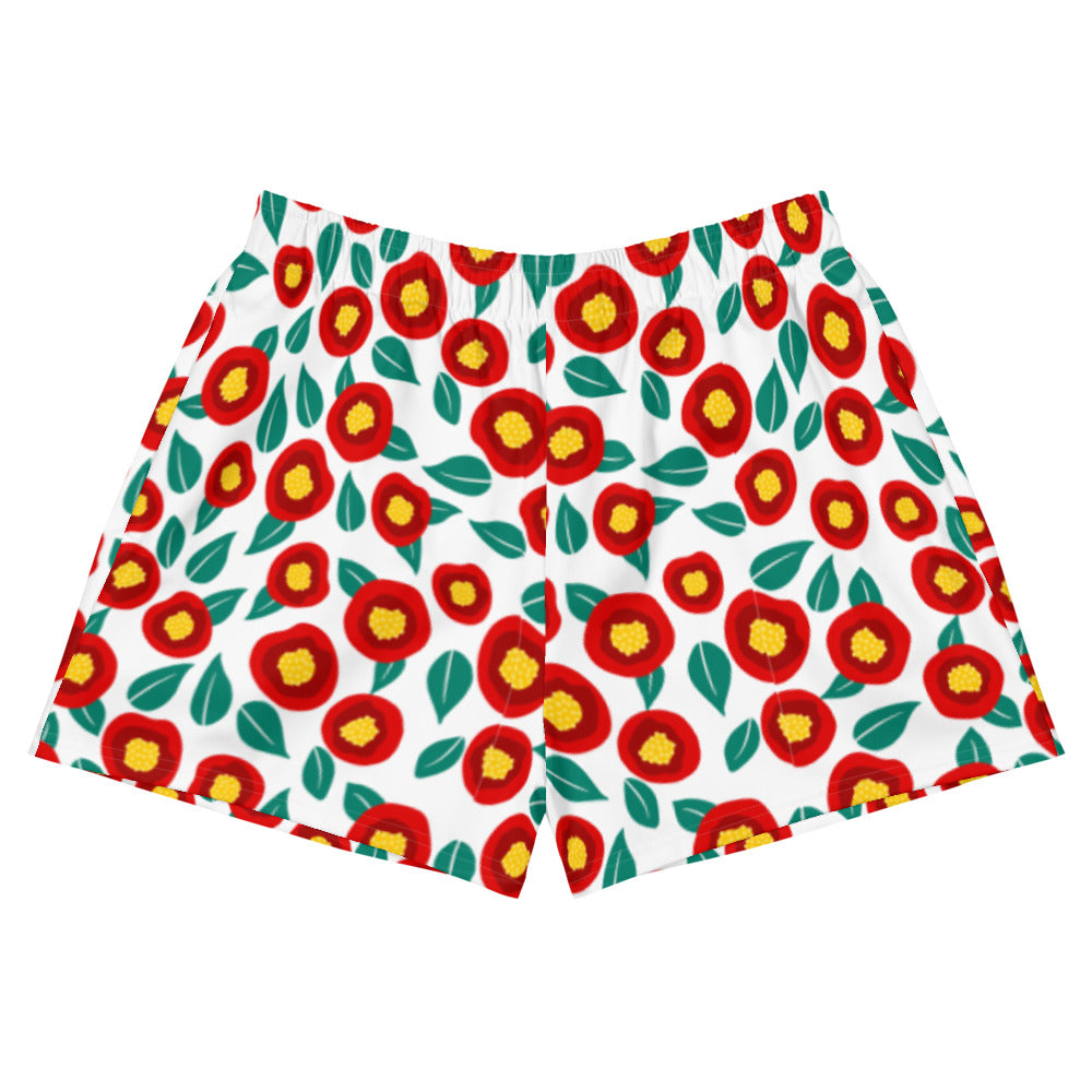 Summer poppies - Women's Athletic Short Shorts - Shorts- Print N Stuff - [designed in Turku FInland]