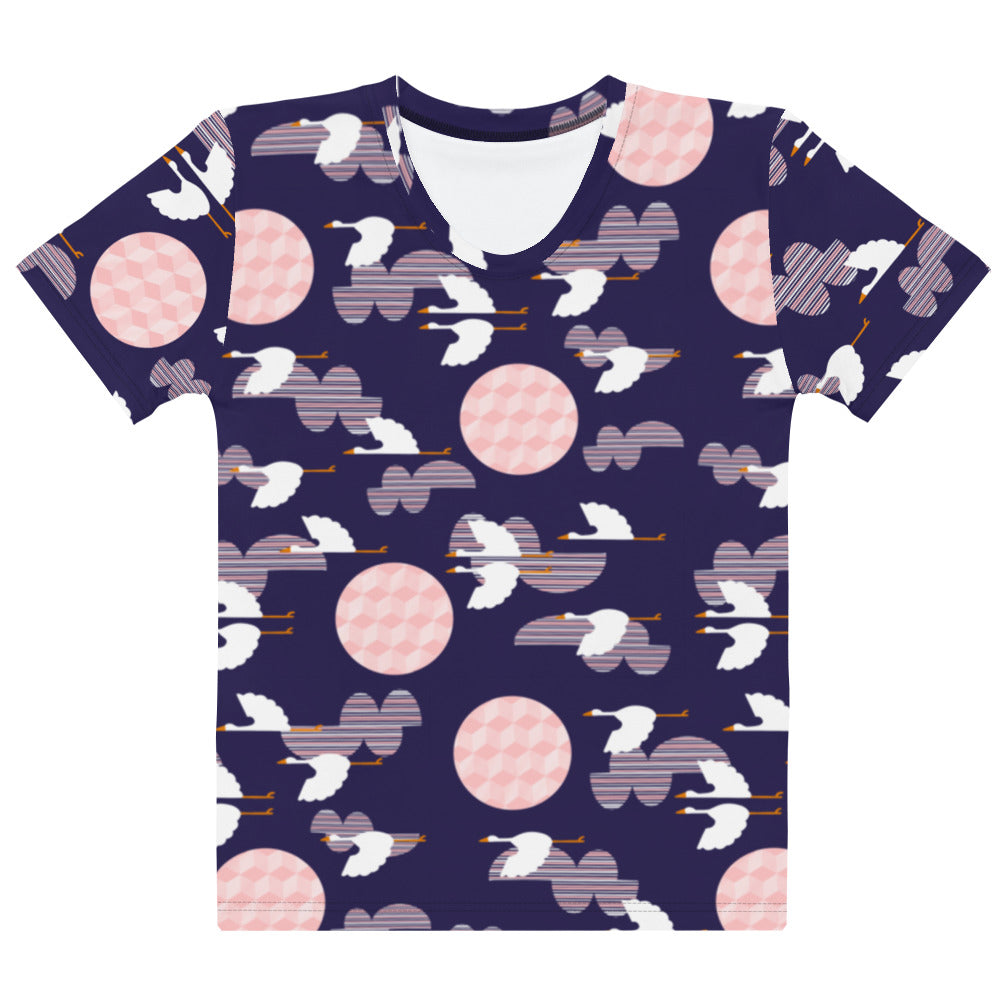 Midnight Storks - Women's T-shirt - Shirts & Tops- Print N Stuff - [designed in Turku FInland]