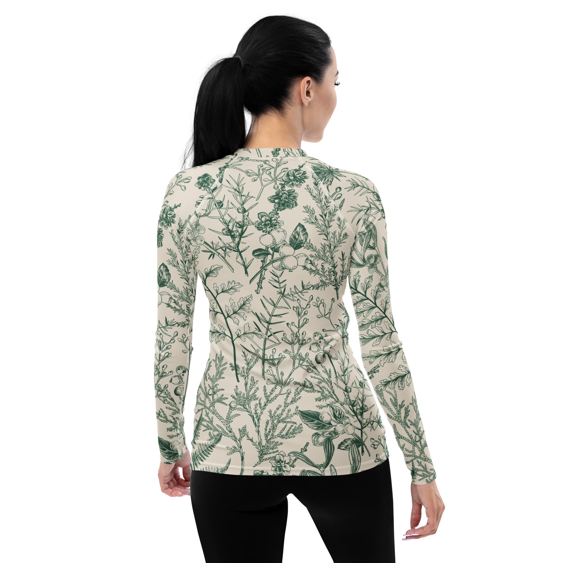 Metsä / Forest - Women's Long Sleeve activewear blouse - Long Sleeve- Print N Stuff - [designed in Turku Finland]