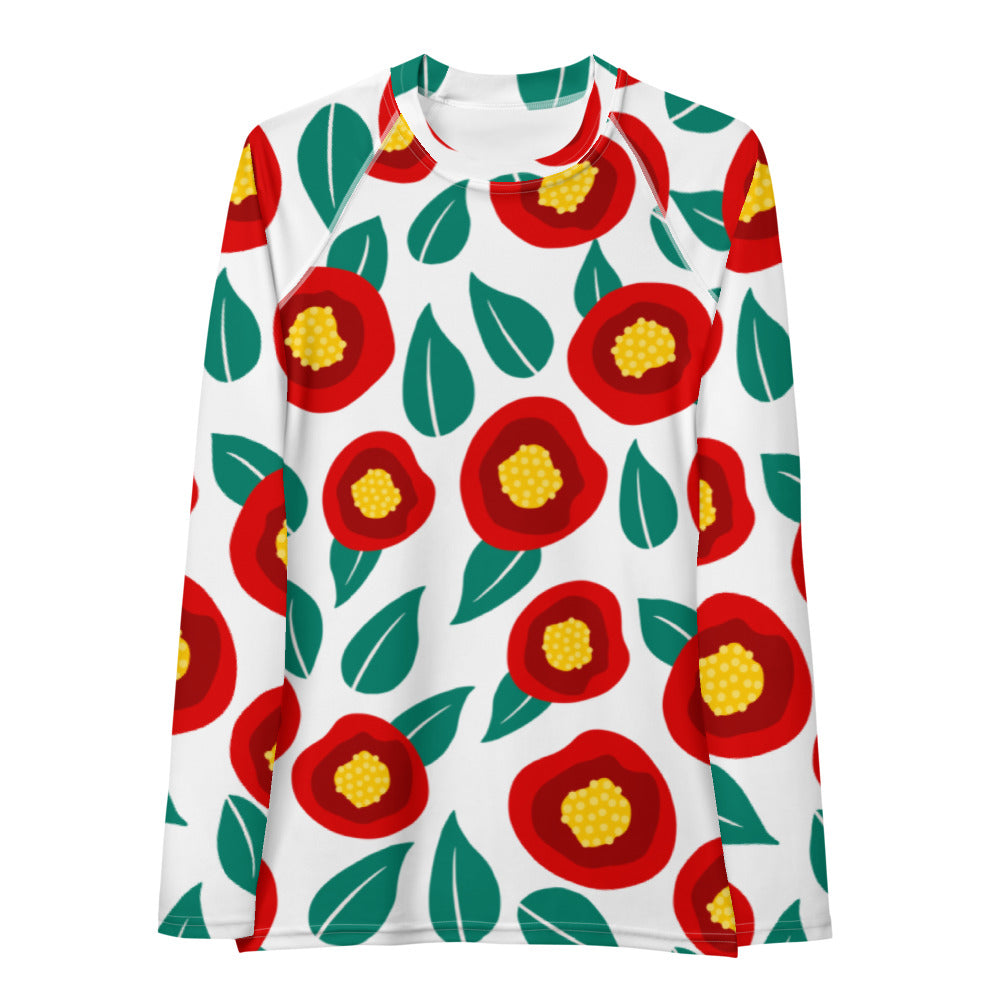 Summer poppies - Women's Rash Guard - Long Sleeve- Print N Stuff - [designed in Turku FInland]