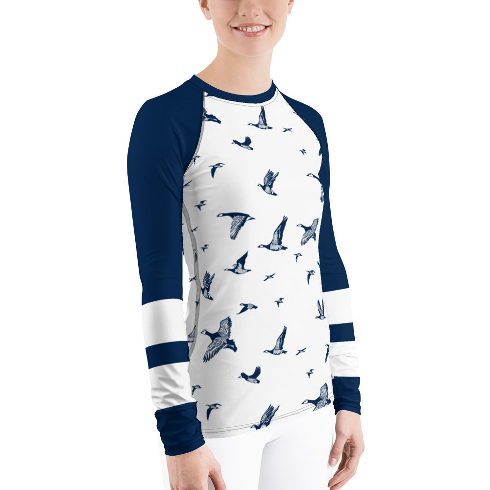 Oh my geese - Women's Rash Guard - Long Sleeve- Print N Stuff - [designed in Turku FInland]