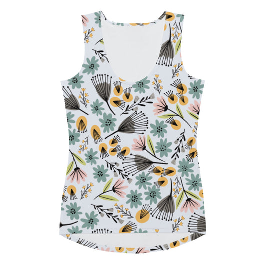 Summer Flowers - Sublimation Cut & Sew Tank Top - Shirts & Tops- Print N Stuff - [designed in Turku FInland]