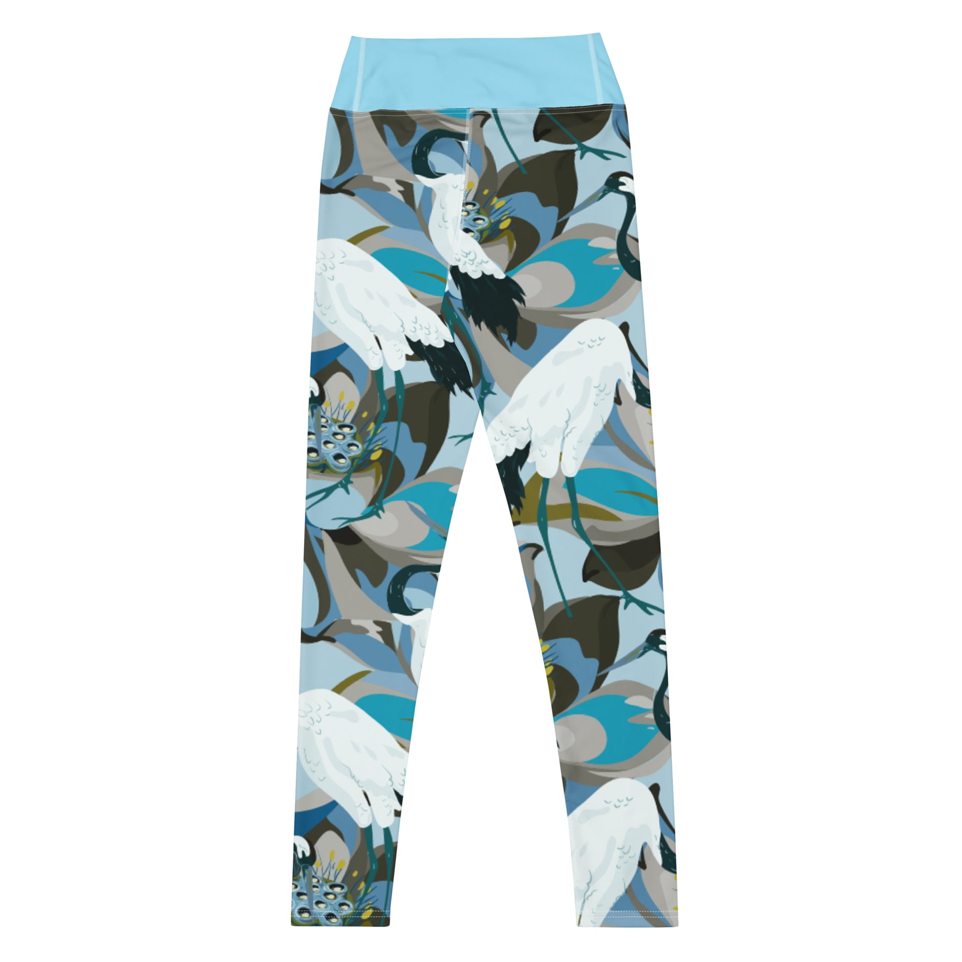 Kurki (Crane) - Yoga Leggings - Leggings- Print N Stuff - [designed in Turku FInland]