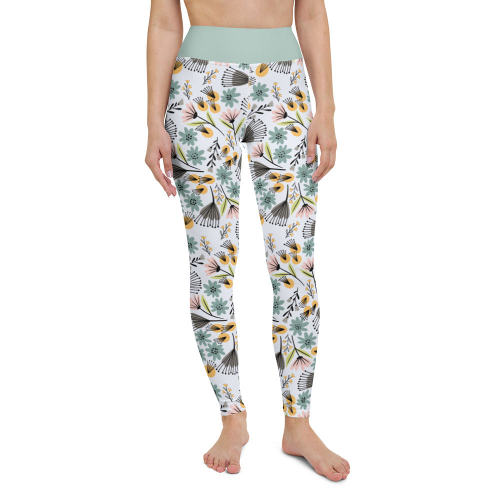 Summer Flowers - Yoga Leggings - Leggings- Print N Stuff - [designed in Turku FInland]