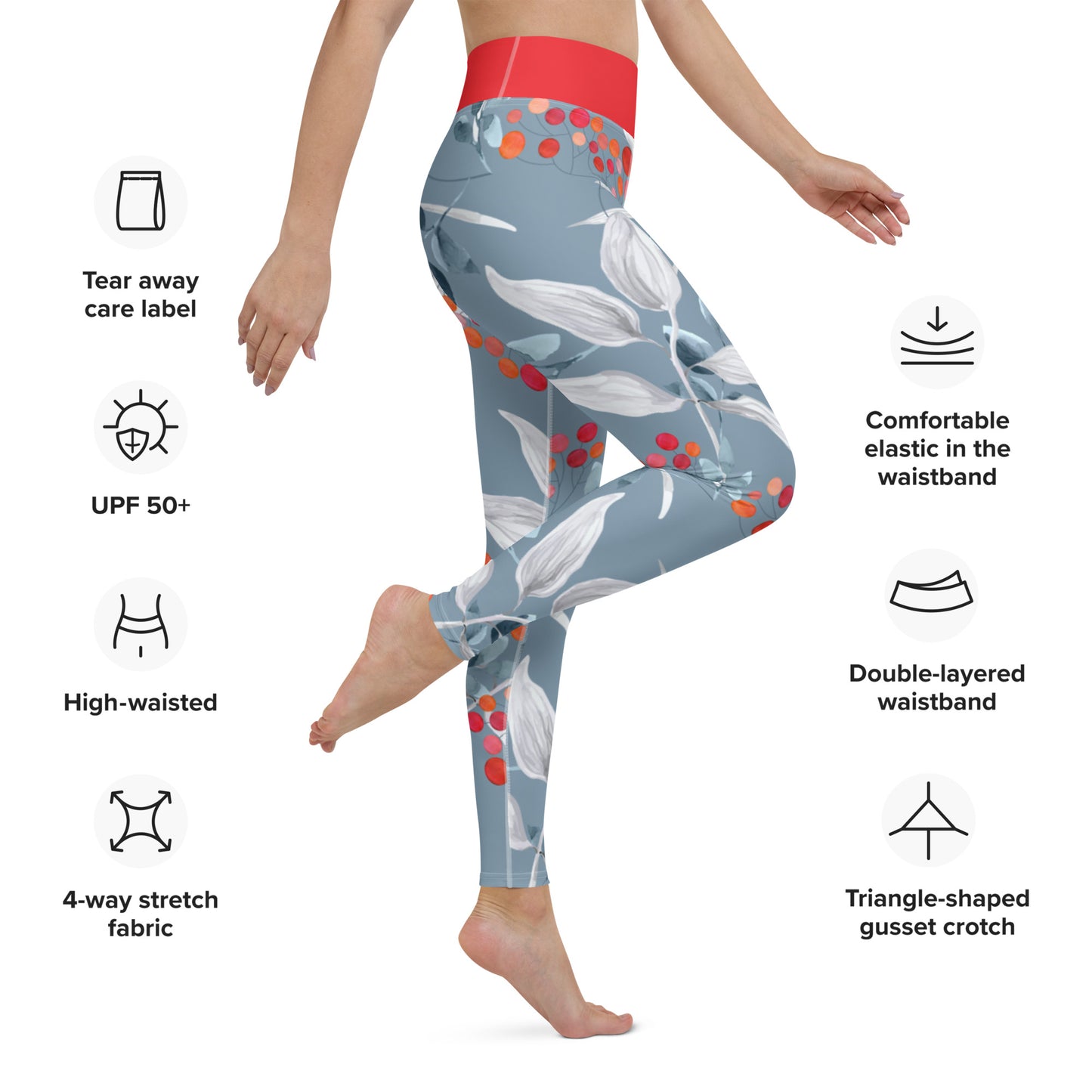 Pakkas Aamut (Frosted Mornings) - Yoga Leggings - Leggings- Print N Stuff - [designed in Turku FInland]
