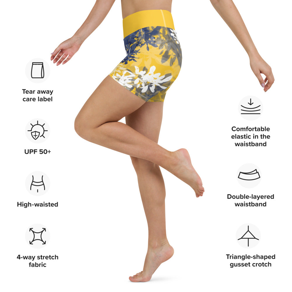 Summer day - Yoga Shorts - Leggings- Print N Stuff - [designed in Turku FInland]