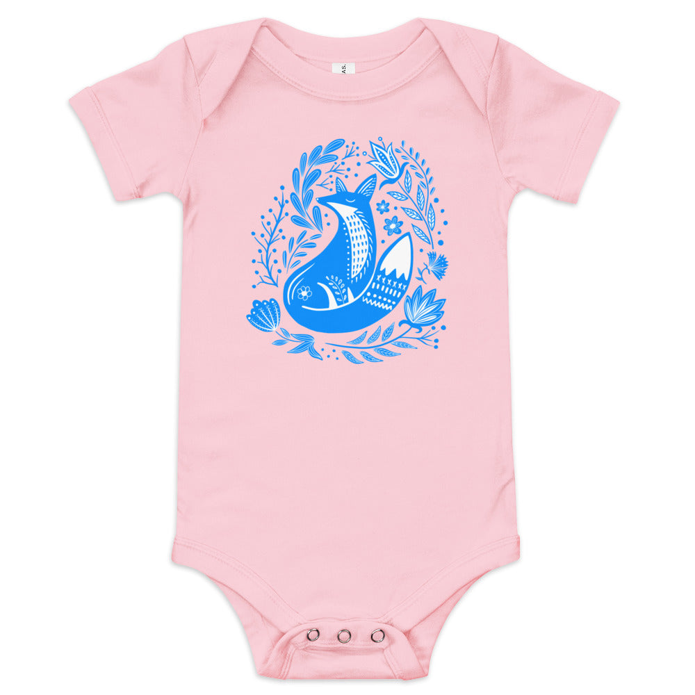 Forest Fairytales - The Fox - Baby short sleeve one piece - One-piece- Print N Stuff - [designed in Turku FInland]