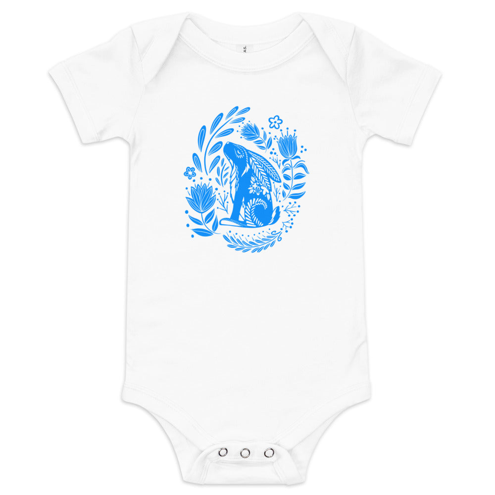 Forest Fairytales - The Bunny - Baby short sleeve one piece - One-piece- Print N Stuff - [designed in Turku FInland]