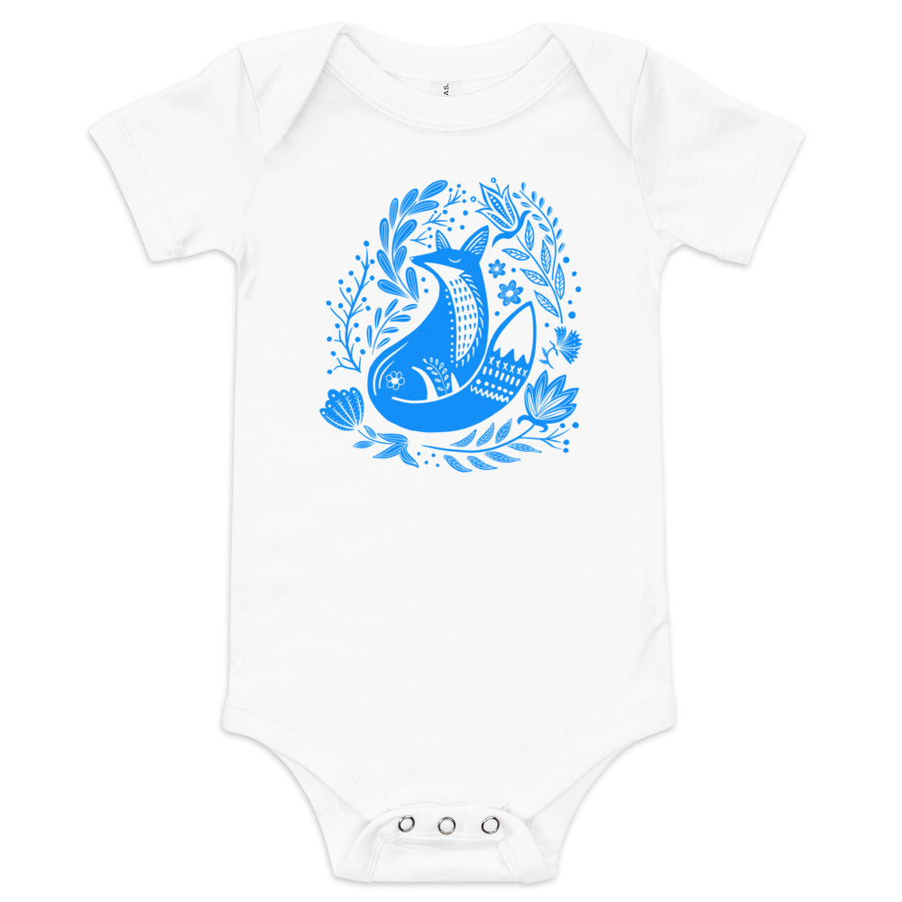 Forest Fairytales - The Fox - Baby short sleeve one piece - One-piece- Print N Stuff - [designed in Turku FInland]