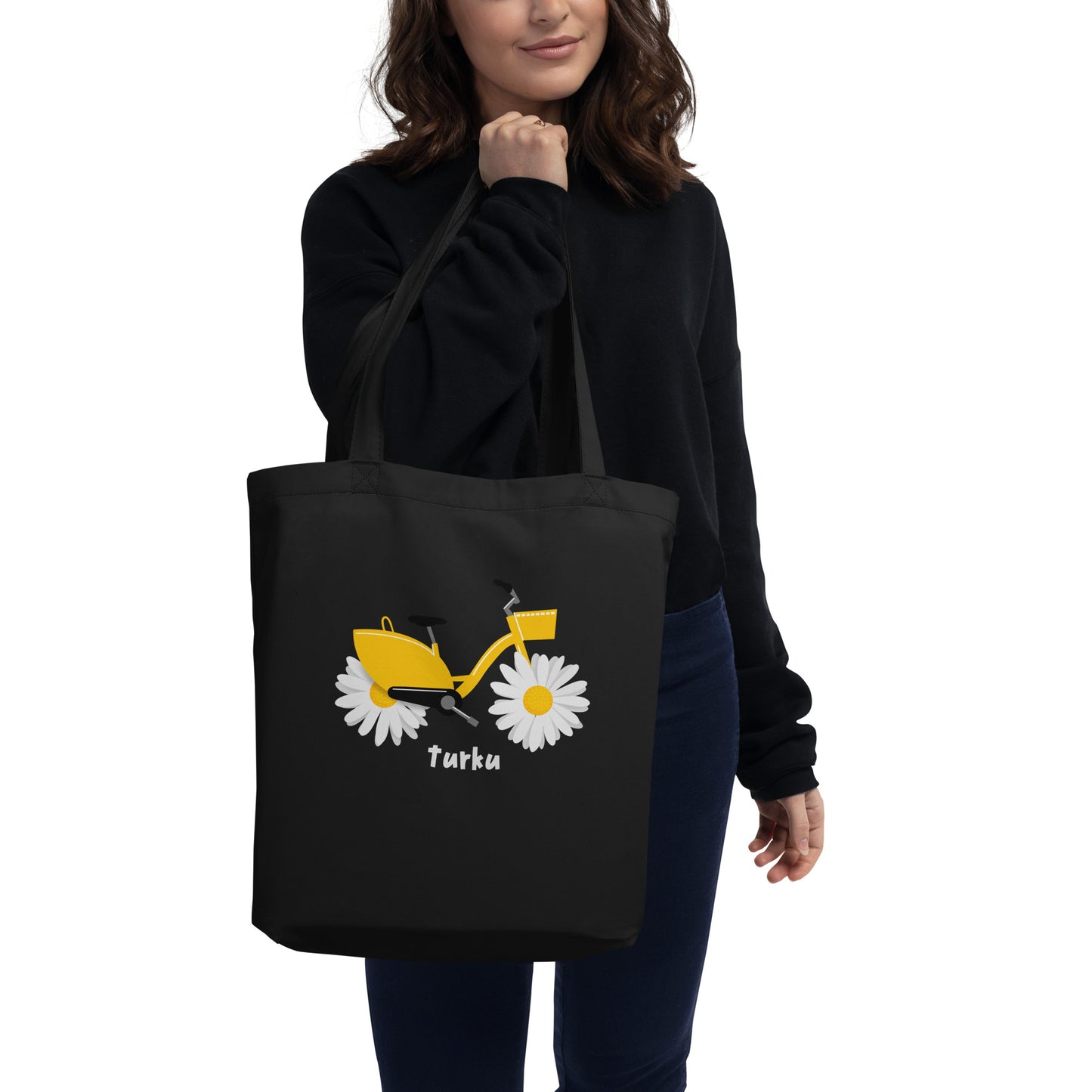 Turku City - Black Eco Tote Bag - Bags- Print N Stuff - [designed in Turku FInland]
