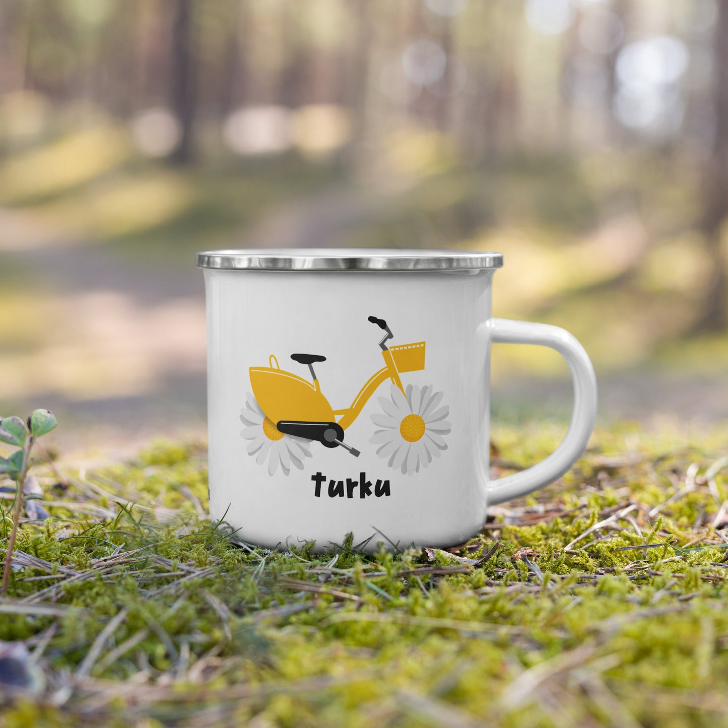 Turku City - Coffee Enamel Mug - Mugs- Print N Stuff - [designed in Turku FInland]