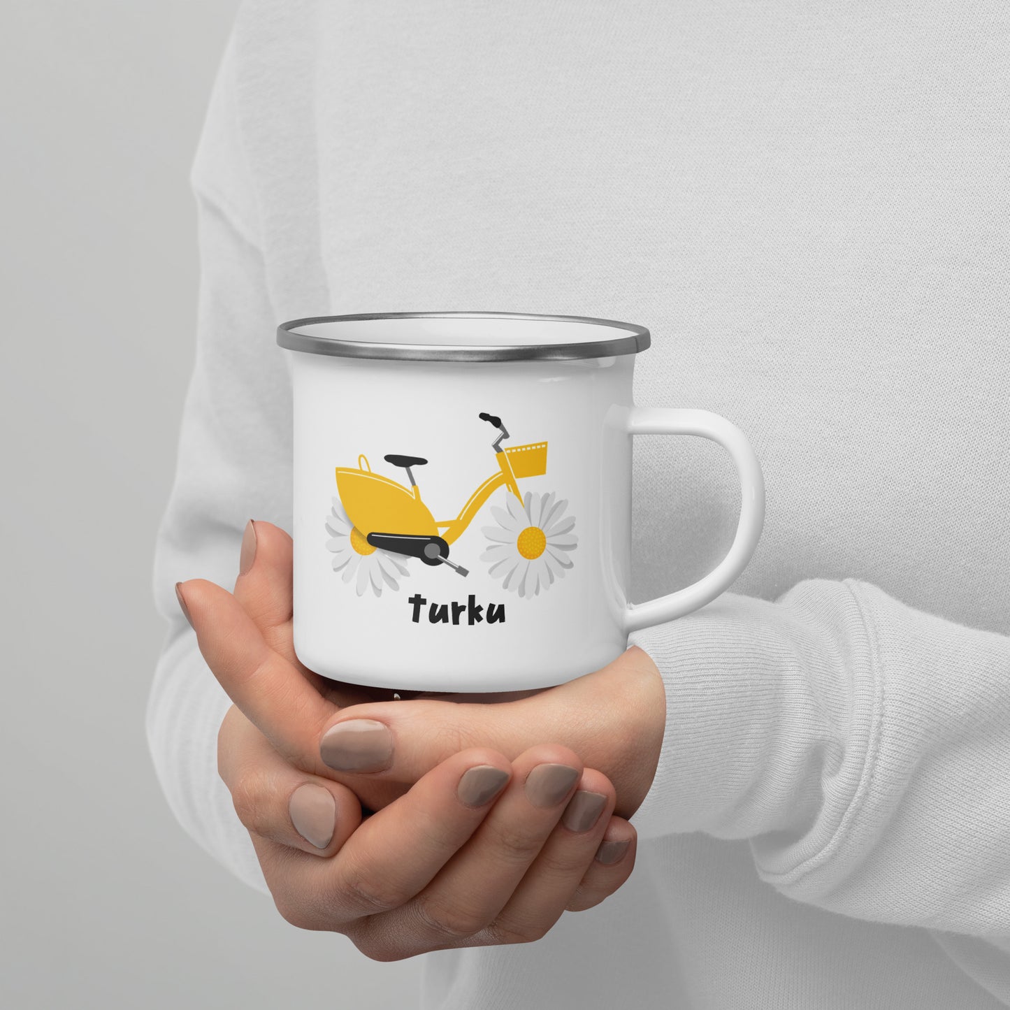 Turku City - Coffee Enamel Mug - Mugs- Print N Stuff - [designed in Turku FInland]