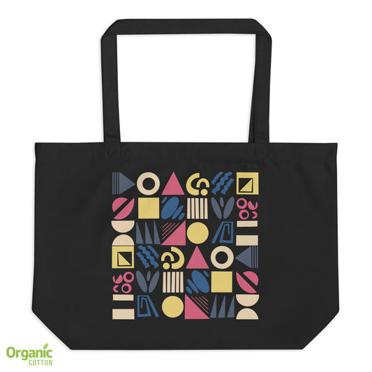Fun Shapes - Large organic tote bag - Bags- Print N Stuff - [designed in Turku FInland]
