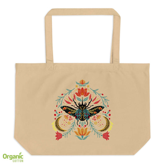Enchanted beetle - Large organic tote bag - Bags- Print N Stuff - [designed in Turku FInland]