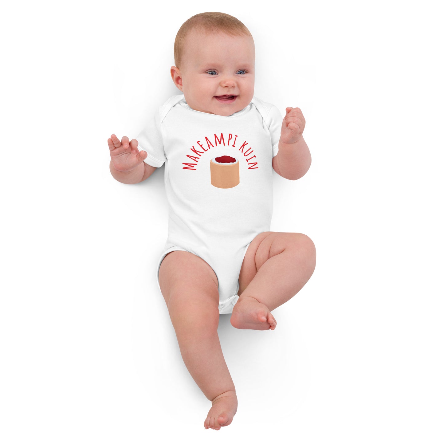 Runebergin Torttu - Organic cotton baby bodysuit - One-piece- Print N Stuff - [designed in Turku FInland]