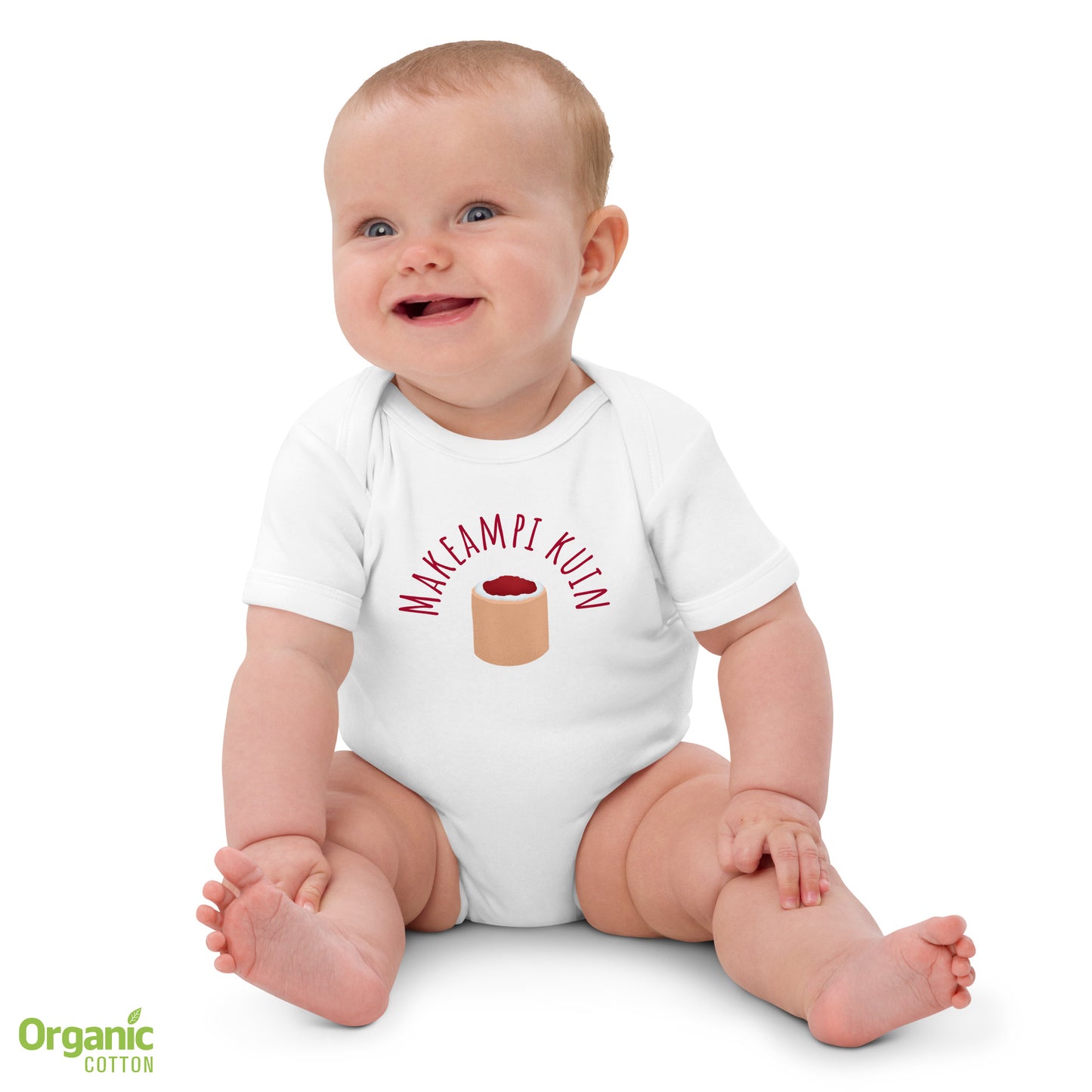 Runebergin Torttu - Organic cotton baby bodysuit - One-piece- Print N Stuff - [designed in Turku FInland]