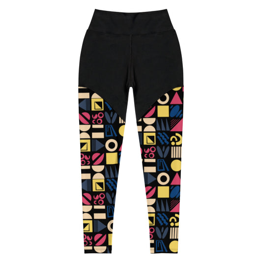 Fun Shapes - Sports Leggings - Leggings- Print N Stuff - [designed in Turku FInland]