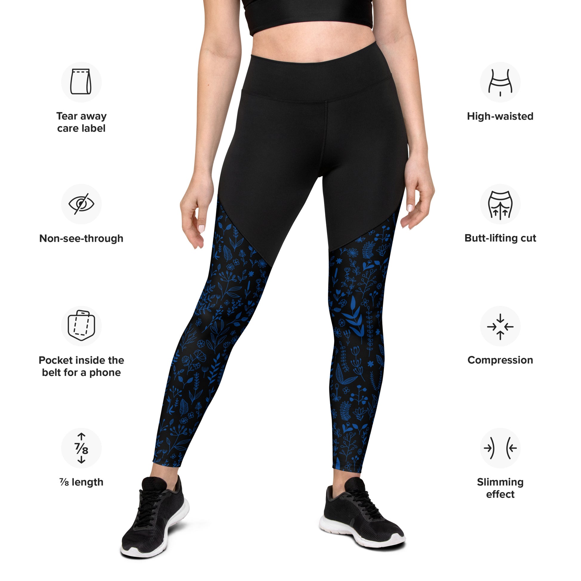 Wild flowers - Sports Leggings - Leggings- Print N Stuff - [designed in Turku FInland]