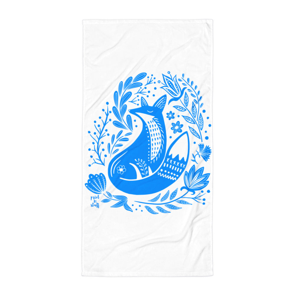 Forest Fairytales - The fox - Towel - Beach Towels- Print N Stuff - [designed in Turku FInland]