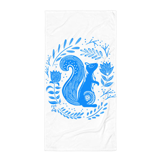 Forest Fairytales - The squirrel - Towel - Beach Towels- Print N Stuff - [designed in Turku FInland]