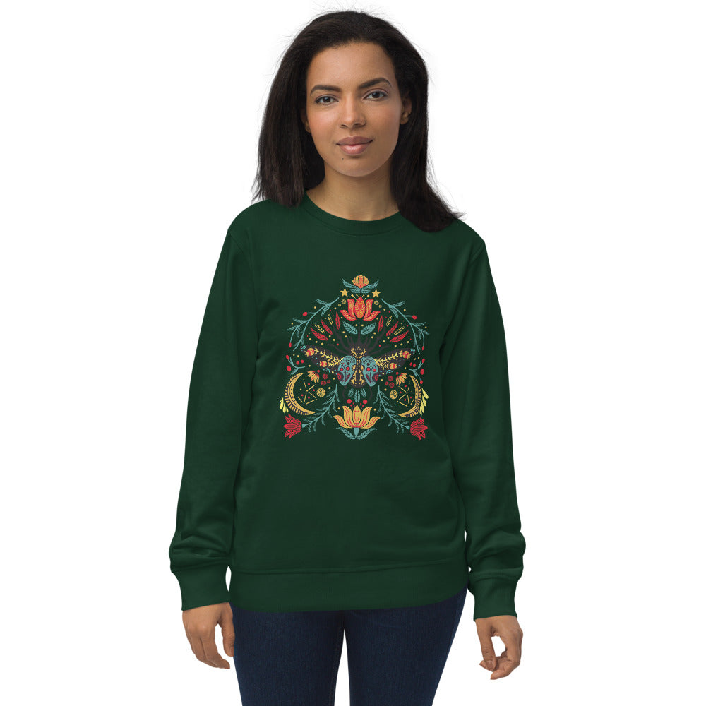 Enchanted beetle - Unisex organic sweatshirt - Long Sleeve- Print N Stuff - [designed in Turku FInland]