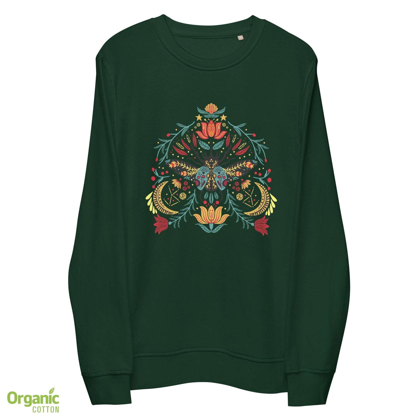 Enchanted beetle - Unisex organic sweatshirt - Long Sleeve- Print N Stuff - [designed in Turku FInland]