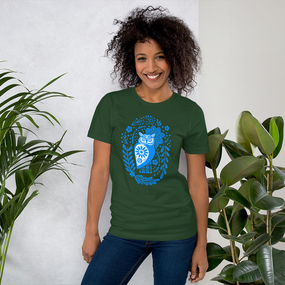 Forest Fairytales - The owl - Short-Sleeve Unisex T-Shirt - Shirts & Tops- Print N Stuff - [designed in Turku FInland]