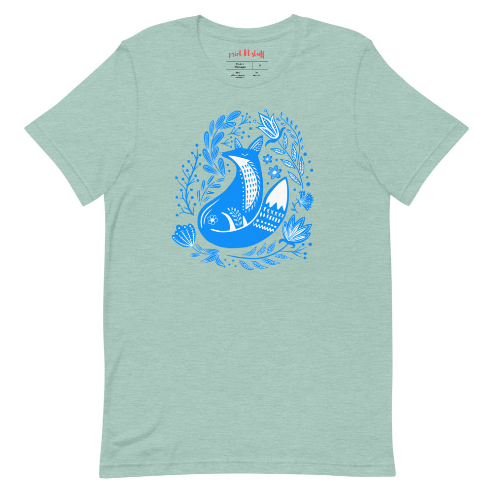 Forest Fairytales - The fox - Short-Sleeve Unisex T-Shirt - Shirts & Tops- Print N Stuff - [designed in Turku FInland]