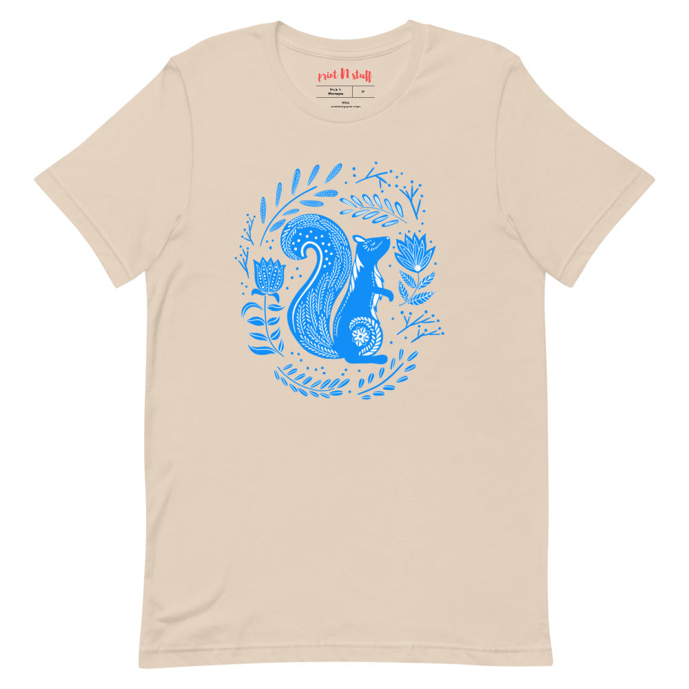 Forest Fairytales - The squirrel - Short-Sleeve Unisex T-Shirt - Shirts & Tops- Print N Stuff - [designed in Turku FInland]