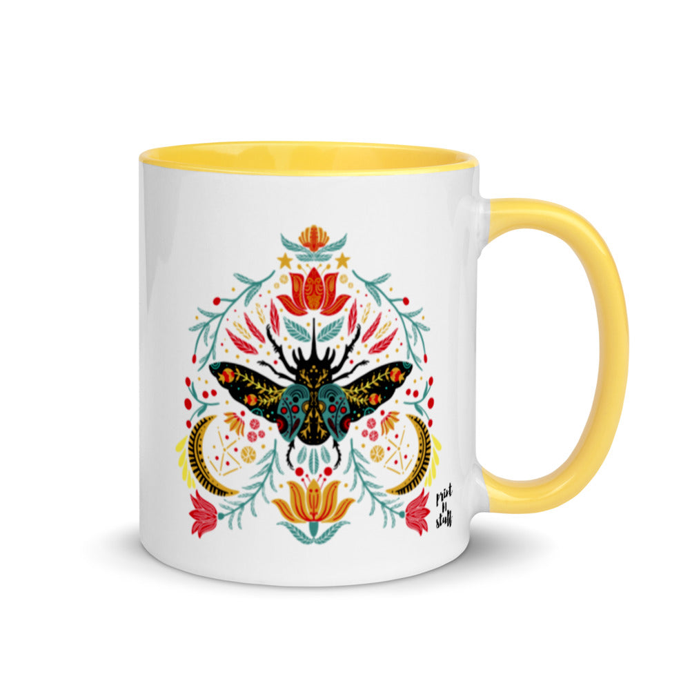 Enchanted beetle - Mug with Color Inside - Mugs- Print N Stuff - [designed in Turku FInland]