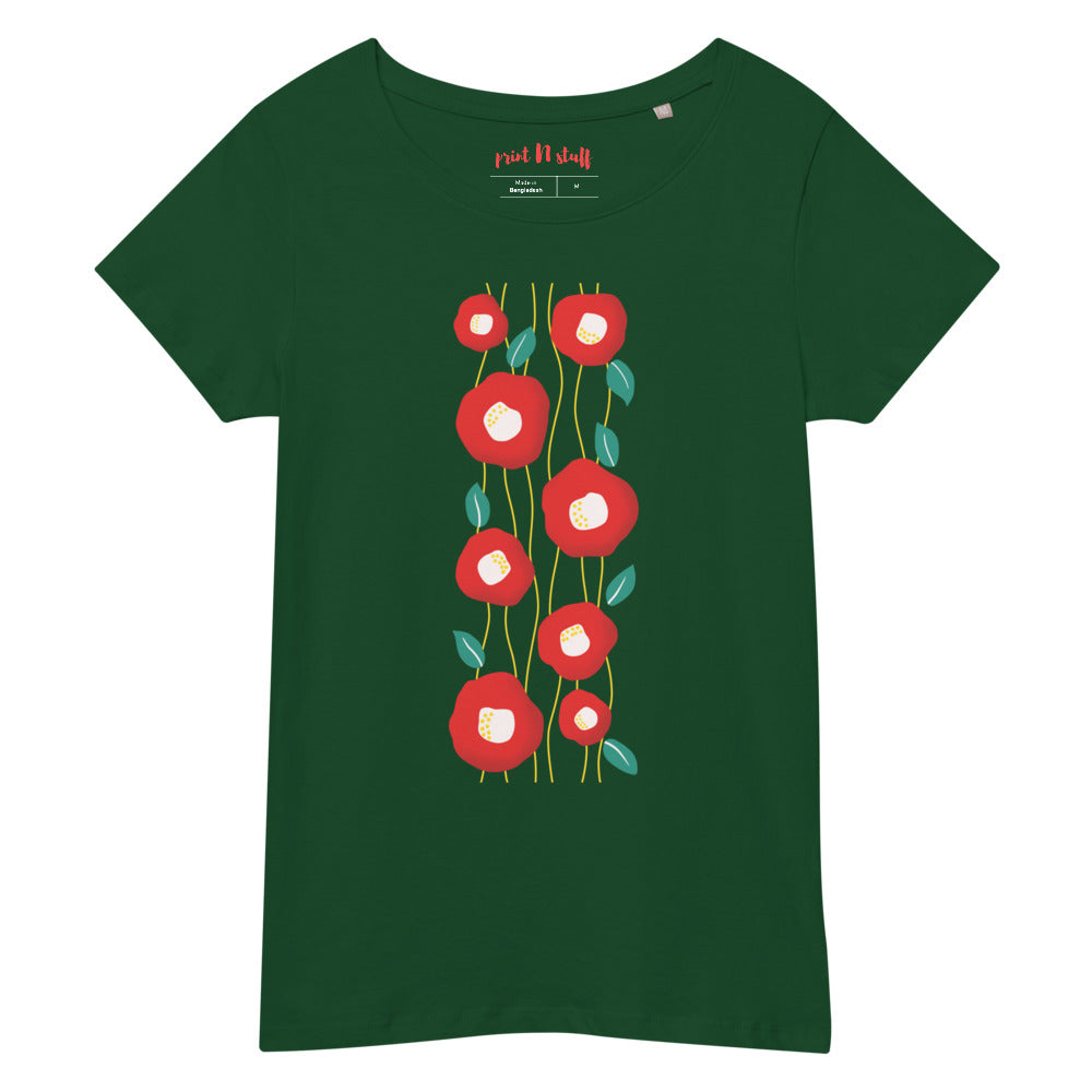 Summer Poppies - Women’s basic organic t-shirt - Shirts & Tops- Print N Stuff - [designed in Turku FInland]