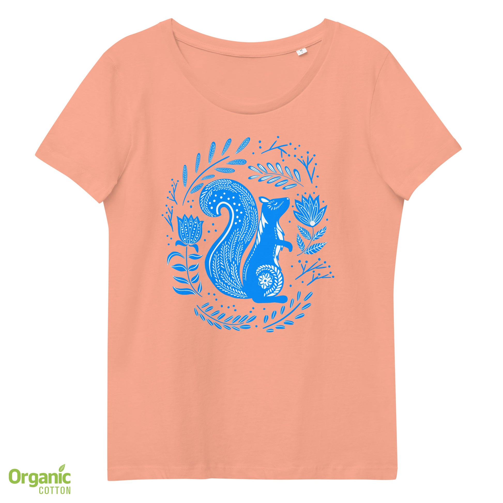 Forest Fairytales - The squirrel - Women's fitted eco tee - Shirts & Tops- Print N Stuff - [designed in Turku FInland]
