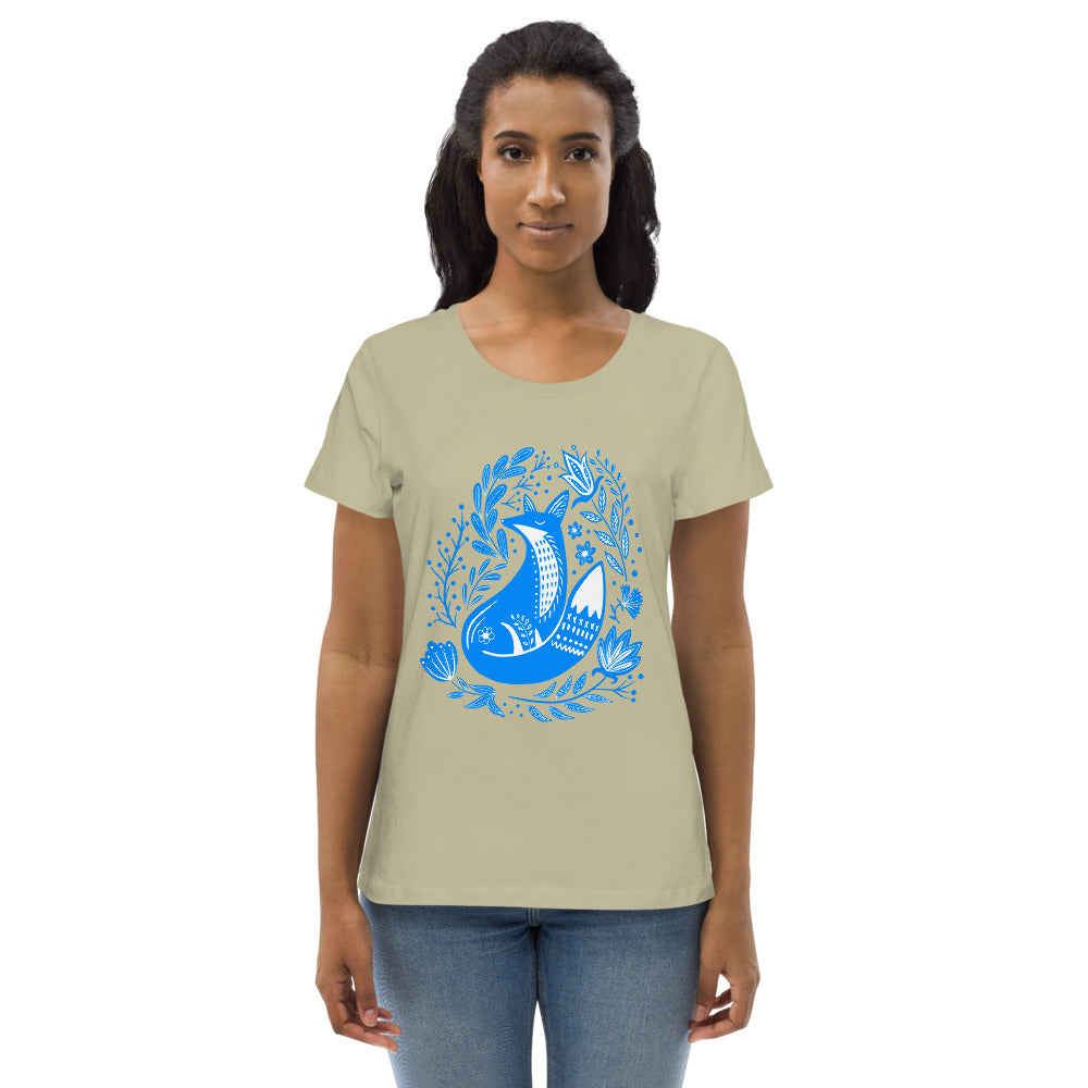 Forest Fairytales - The fox - Women's fitted eco tee - Shirts & Tops- Print N Stuff - [designed in Turku FInland]