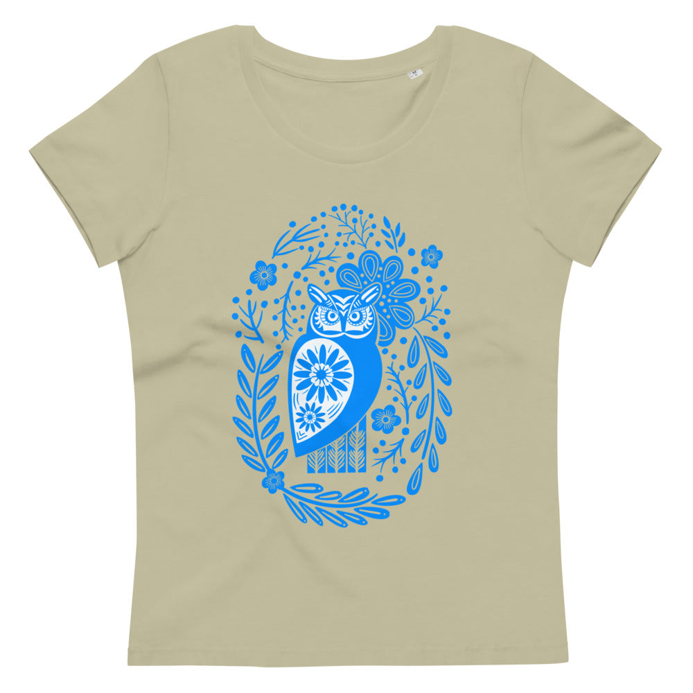 Forest Fairytales - The owl - Women's fitted eco tee - Shirts & Tops- Print N Stuff - [designed in Turku FInland]
