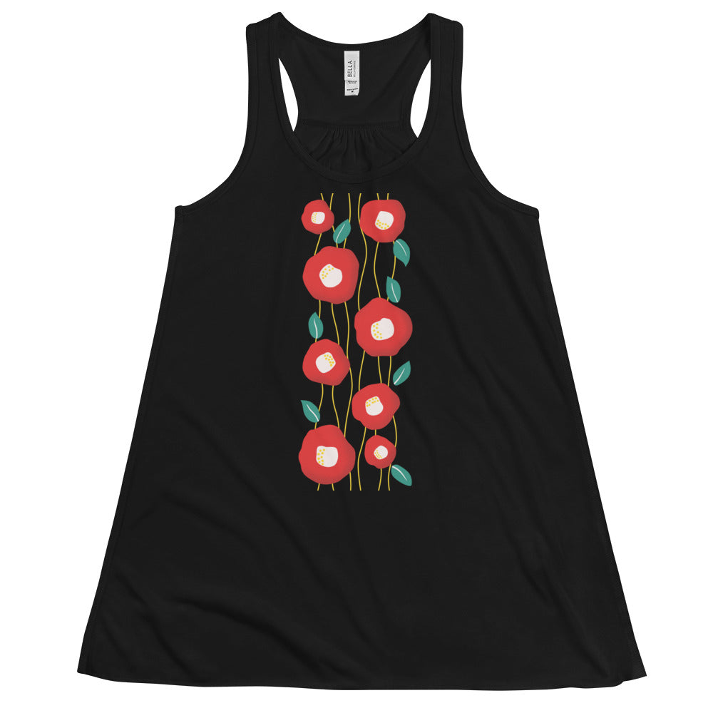 Summer Poppies - Women's Flowy Racerback Tank - Shirts & Tops- Print N Stuff - [designed in Turku FInland]